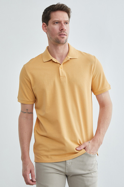 Fulla Moda Basic Polo Neck Pique T-Shirt