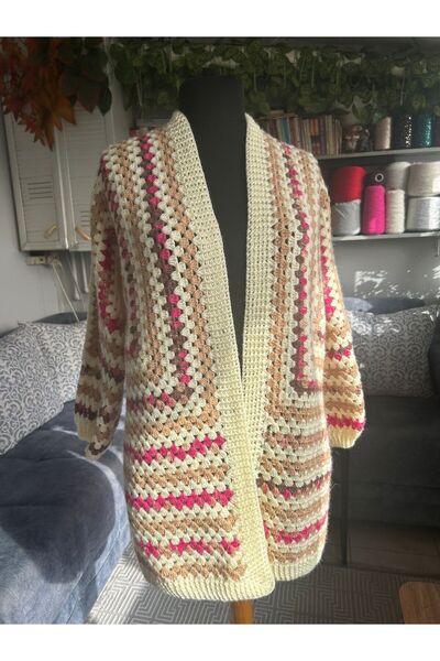 Yünella Style El Örgüsü Granny Altıgen Hırka
