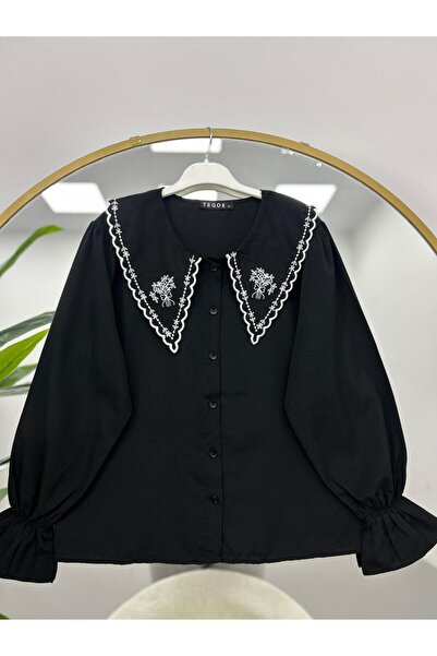 VOLT CLOTHİNG Baby Collar Embroidery Detailed Blouse