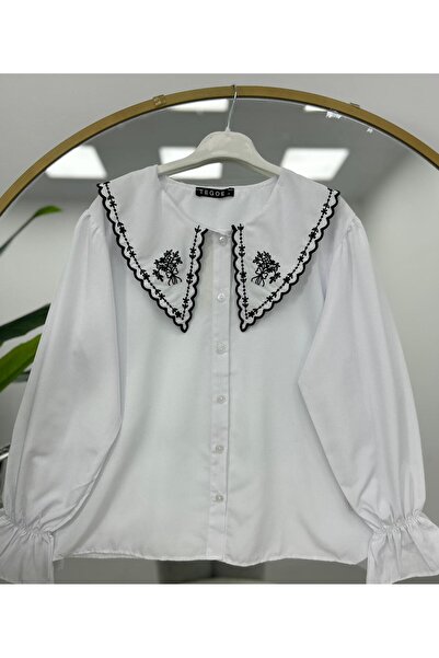 VOLT CLOTHİNG Baby Collar Embroidery Detailed Blouse