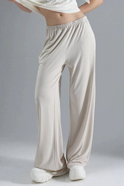 Hiccup Busem Elastic Waist Straight Leg Modal Pants