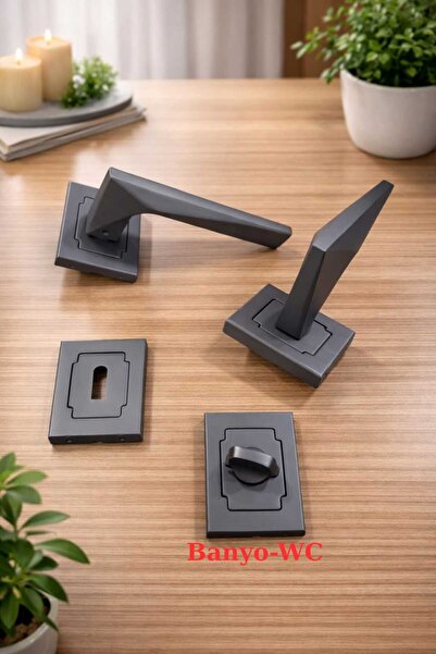 ARON Sofuoğlu Luxury Space (Matte Anthracite) Square Rose Gold [Bathroom-Wc] ...