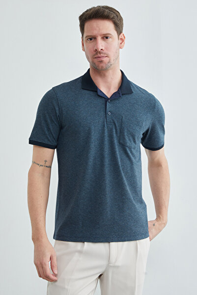 Fulla Moda Μπλουζάκι με κουμπιά από ύφασμα κηρήθρας και λαιμόκοψη πόλο