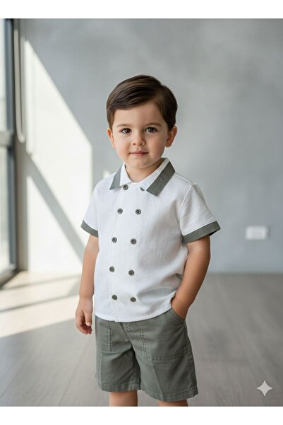 Pyramid masterpieces طقم ولادي صيفي ب اكمام قصيره