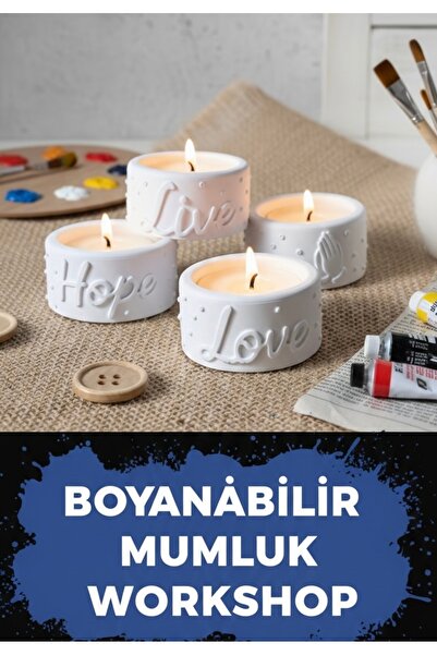 LadyBug Store Boyanabilir Workshop Mum Seti (Kendi mumunu yarat)