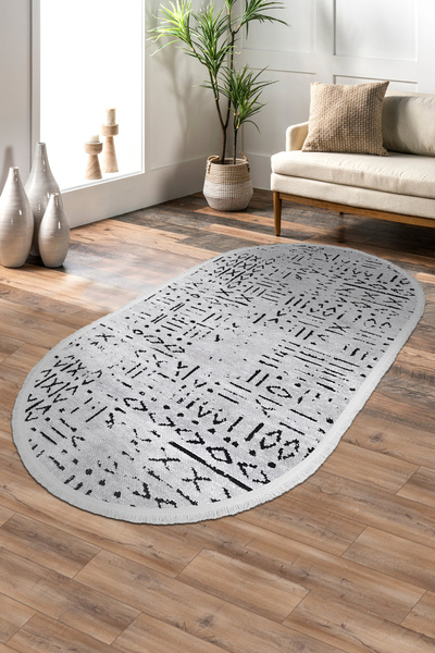 dekozer Venüs Oval Halı | Kaymaz Taban, Modern Salon ve Mutfak Halısı