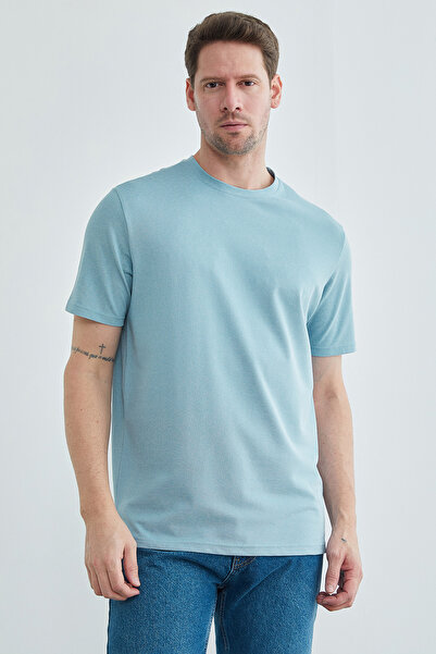 Fulla Moda Oxford Fabric Crew Neck T-Shirt