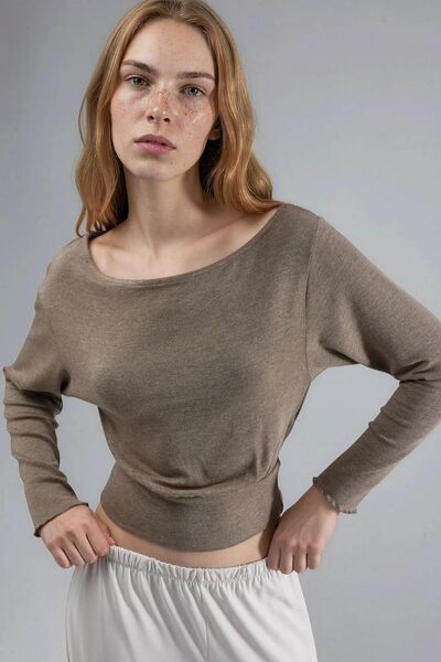 Hiccup BUSEM long-sleeved, boat-neck elastic blouse