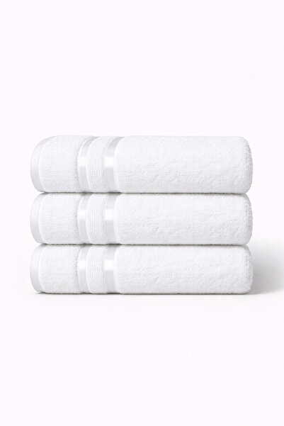 AtelierModa 100% white Cotton bath towel, absorbent and soft, 420 GSM