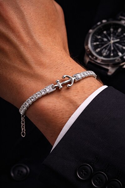 vogutima Stainless Steel Zircon Stone Anchor Model for Lover-Husband-Friend-F...