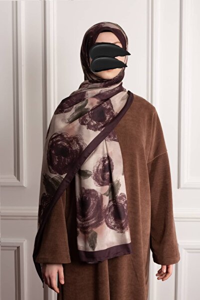 Lemaye Oblačne ruže Sa deznom Mekani šal - Smeđi