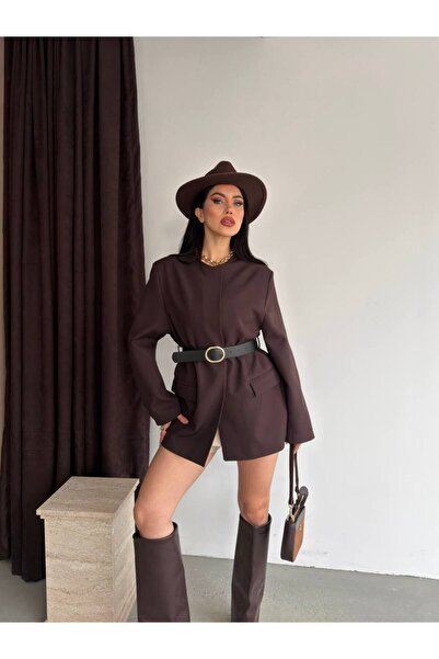 ParlaMira Women's Belted Lined Blazer Jacket