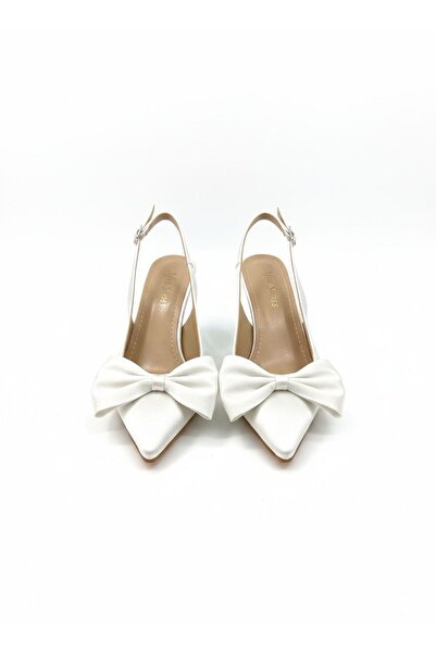 afra shoes Women's Bow Evening Dress Satin Heeled Shoes 7cm Heel