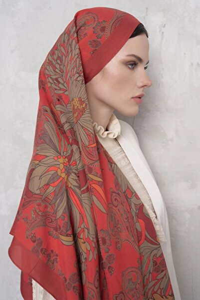 ED Scarf Orange Vision Art Collection Flare Shawl