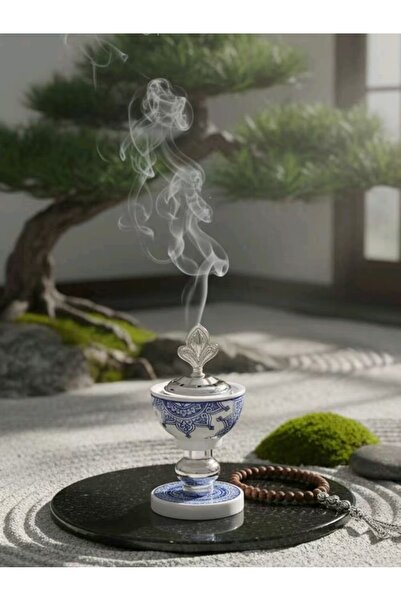 Youhe قطعتان، مبخرة سيراميك ذهبية اللون مصنوعة يدوياً على الطراز الشرقي، هدية...