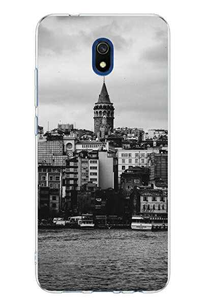 TechTree حافظة سيليكون مطبوعة متوافقة مع Redmi 8A مع برج جالاتا ونافذة مطلة ع...