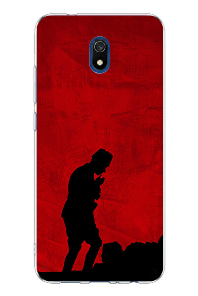 TechTree حافظة سيليكون متوافقة مع Redmi 8A مزودة بتفاصيل ظل وصورة ظلية مطبوعة...