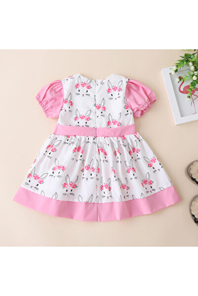 GENERAL Girls' dress in pink and white, sizes 1-3 years
