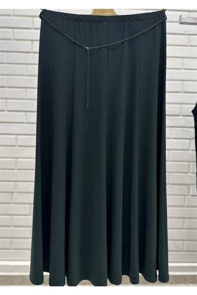 DRMC OUTWEAR Hesna Elastic Waist Plus Size Mother's Skirt - Sendy Fabric (Saf...