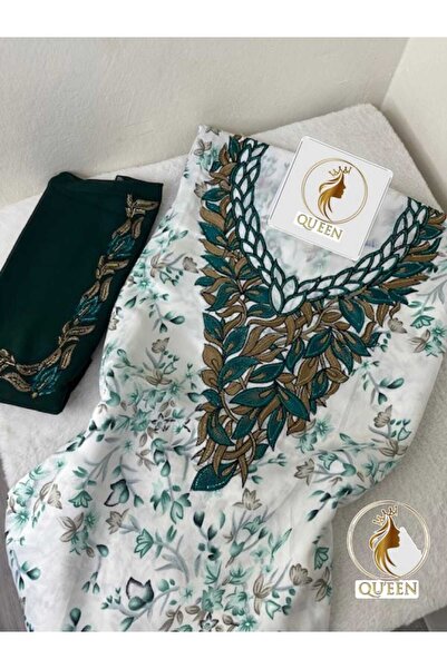 QUEEN Indonesian Silk headscarf with embroidery and crystals / One piece of f...