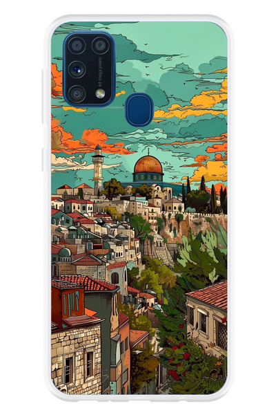 TechTree حافظة سيليكون مطبوعة متوافقة مع هاتف سامسونج جالاكسي M31 من أجل فلسط...