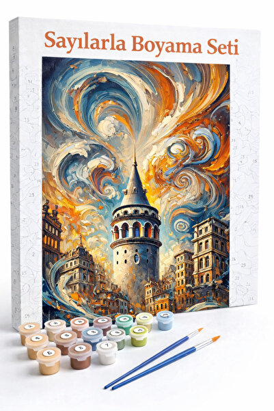 Aren Design Sayılarla Boyama Çerçeveli Hobi Seti Numaralı Tuval Fırça Boya Da...