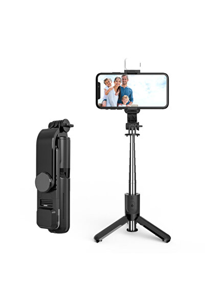 Techsuit Mini Selfie Stick with Tripod, Remote, LED L11s, 75cm