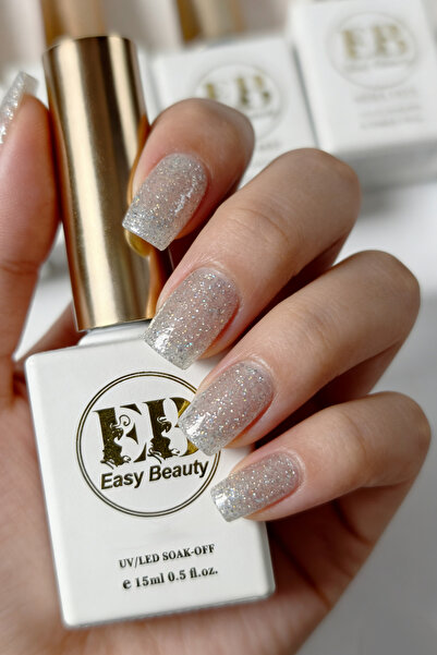 Easy Beauty Gümüş Rengi Simli Kalıcı Oje - Nail Art Oje - TPO İçermez - GLITT...