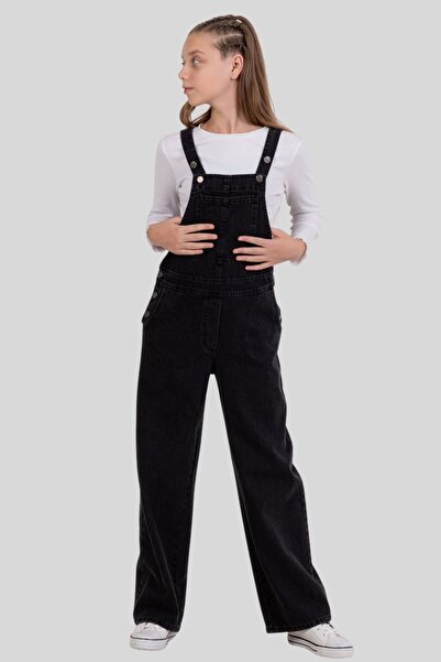 Hopi Kids Pocket Detailed Pipe Leg 100% Cotton Girl's Jumpsuit