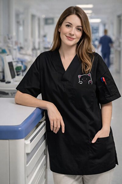 mirach زي طبي فاخر من سلسلة واسعة من قطع باولين بريميوم سكرابس بتصميم مطرز عل...