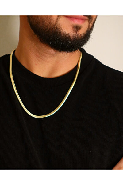 LYNORO Colier Snake Luxury 60 cm pentru Bărbați Placat cu Aur 18K în 5 Straturi