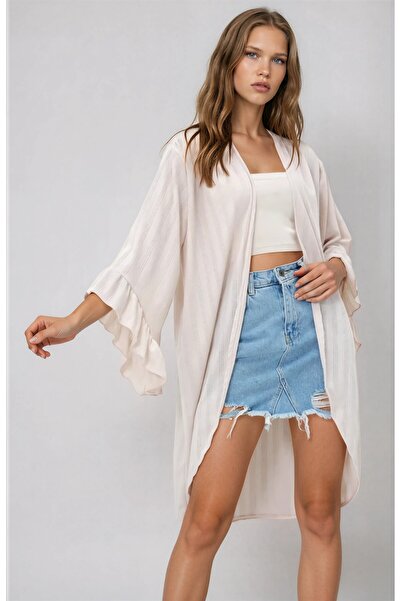 OLSAMODA Women's Kimono with Flawed Sleeves and Fabric Features