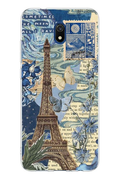 TechTree حافظة سيليكون مطبوعة متوافقة مع هاتف Redmi 8A من Paris وEiffel Tower