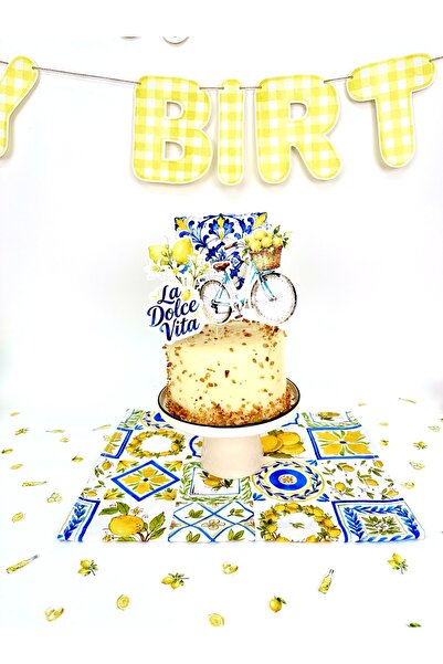 Flu Party La Dolce Vita - Lemon / Mediterranean Themed XL Cake Decoration Set