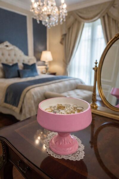 SalepHome Pembe Ayaklı Dekoratif Takı Düzenleyici & Sunumluk — Masa Üstü Orga...