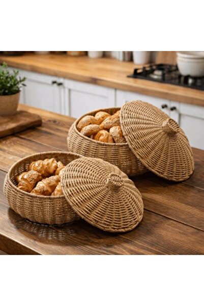 SPR Round Rattan Bread Basket with Lid
