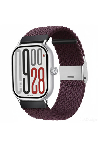 MMP SHOP Redmi Watch 4 / 5 / 6 Uyumlu Metal Clips Kumaş Örgü Akıllı Saat Kordon