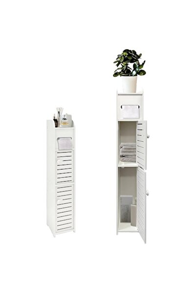 MNS Dulap de baie vertical îngust cu 4 niveluri