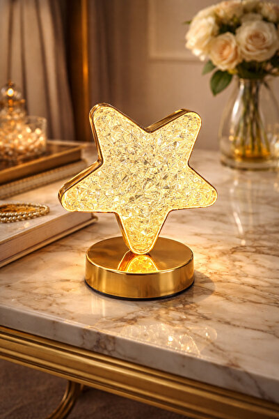 etxShop Dekoratif Yıldız Masa Lambası Ramazan Süs Lüx Komidin Üstü Masa Lambası