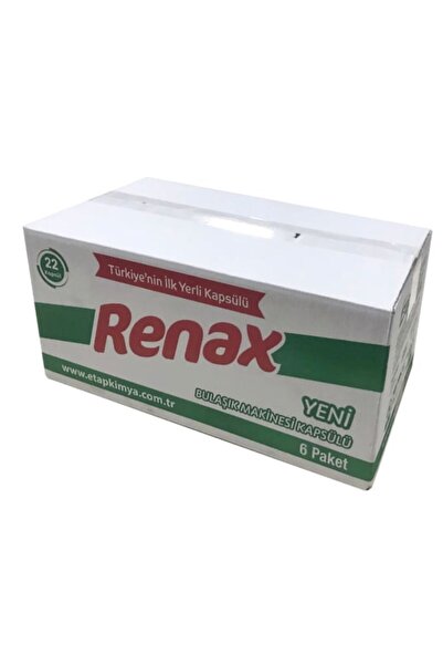 RENAX كبسولات غسالة الصحون ١٣٢ قطعة (٦ عبوات × ٢٢ قطعة) - أول قرص منزلي في تركيا