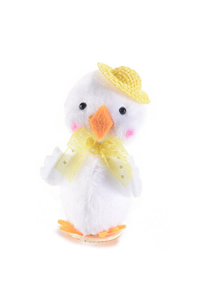 D'Apel Figurină textilă pui alb galben 6x5x9 cm