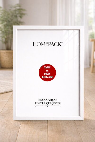 HOMEPACK Beyaz Çerçeveli Poster Çerçeve, Boş Çerçeve, Resim Çerçevesi BEYAZ-Ç...