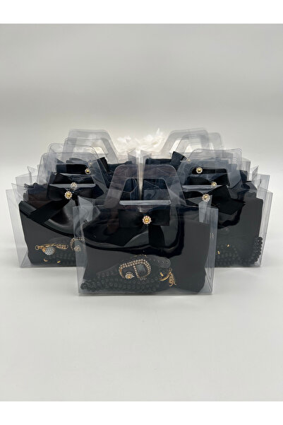 LenaToptan 10 Pieces of Bag-Looking Box Inside a Box Gift Set with Flamel Cov...