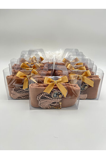 LenaToptan 10 Pieces of Bag-Looking Box Inside a Box Gift Set with Flamel Cov...