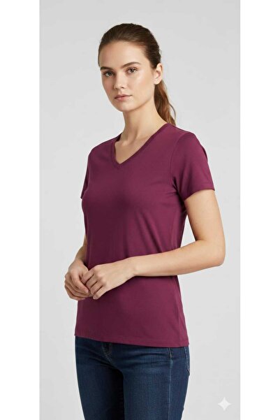 isiltikidsmoda Işilti Ki̇ds Fashion V-Neck Short Sleeve Cotton Basic T-Shirt