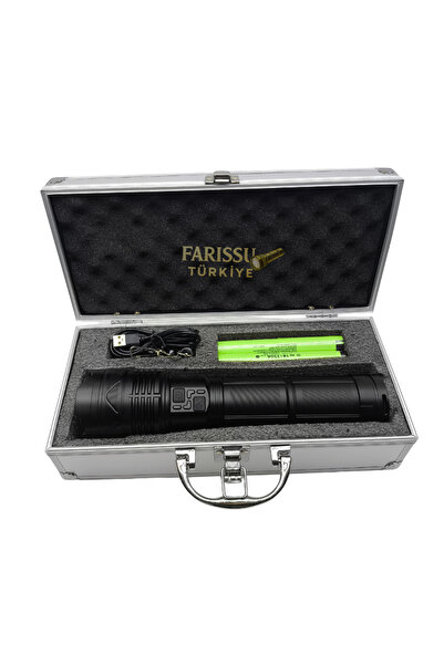 farissu YEDEK PİLLİ 15000 Lümen Ultra Güçlü Avcı Feneri - 30.400 mAh Kapasite...