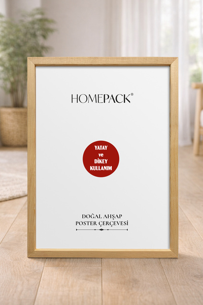 HOMEPACK Doğal Ahşap Çerçeveli Poster Çerçeve, Boş Çerçeve, Resim Çerçevesi A...