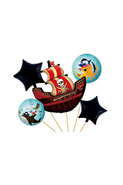 MP Mirific Party Set 5 baloane metalizate , corabie pirati , multicolor