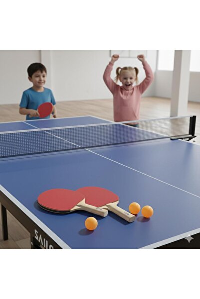 abnturk Masa Tenisi Raket Seti , 2 Adet Ahşap Raket 3 Adet Top, Eğlence Odakl...