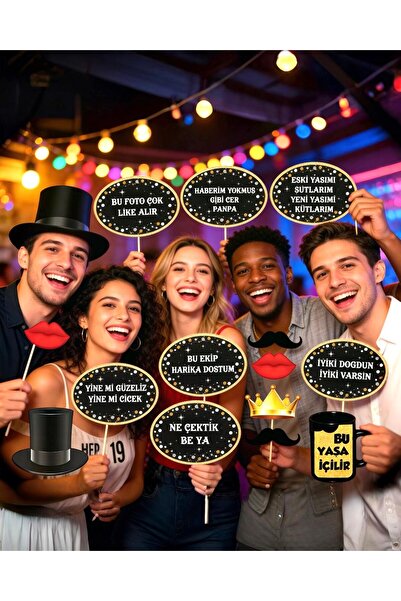 PARTİ SEPETİ Her Yaş Temalı Konuşma Balonu 16 Lı Set 18/30/40/50 Yaş